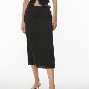 Aritzia Wilfred color black Elixir Satin Skirt